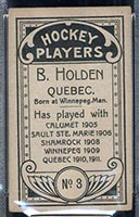 1911-1912 C55 Imperial Tobacco #3 Barney Holden Quebec - Back