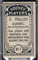 1911-1912 C55 Imperial Tobacco #7 Ken Mallen Quebec - Back