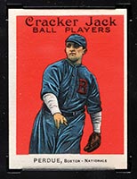 1914 E145 Cracker Jack #121 Hub Perdue Boston (National) - Front