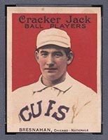 1914 E145 Cracker Jack #17 Roger Bresnahan (with number) Chicago (National) - Front