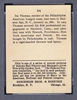 1914 E145 Cracker Jack #34 Ira Thomas Philadelphia (American) - Back