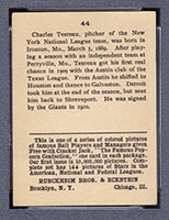 1914 E145 Cracker Jack #44 Charles Tesreau New York (National) - Back