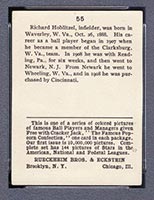 1914 E145 Cracker Jack #55 Dick Hoblitzel (Hoblitzell) Cincinnati (National) - Back
