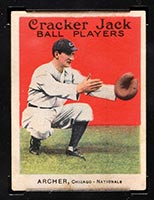 1914 E145 Cracker Jack #64 James Archer Chicago (National) - Front