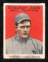 1914 E145 Cracker Jack #8 Rube Oldring Philadelphia (American) - Front