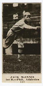 1915-1916 M101-4 Sporting News #117 Jack McInnis Philadelphia Athletics