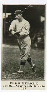 1915-1916 M101-4 Sporting News #118 Fred Merkle New York Giants