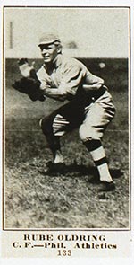 1915-1916 M101-4 Sporting News #133 Rube Oldring Philadelphia Athletics
