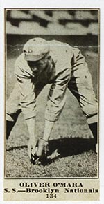 1915-1916 M101-4 Sporting News #134 Oliver O'Mara Brooklyn (National)