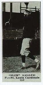 1915-1916 M101-4 Sporting News #153 “Slim” Sallee St. Louis Cardinals