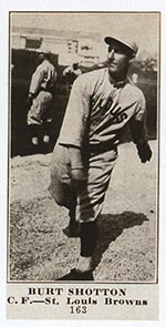 1915-1916 M101-4 Sporting News #163 Burt Shotton St. Louis Browns