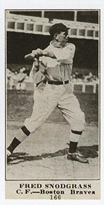 1915-1916 M101-4 Sporting News #166 Fred Snodgrass Boston Braves