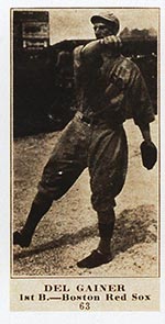 1915-1916 M101-4 Sporting News #63 Del Gainer (Gainor) Boston Red Sox