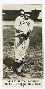 1915-1916 M101-4 Sporting News #79 Olaf Henriksen Boston Red Sox