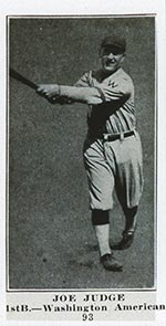 1915-1916 M101-4 Sporting News #93 Joe Judge Washington (American)