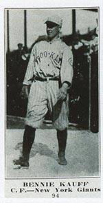 1915-1916 M101-4 Sporting News #94 Bennie Kauff New York Giants