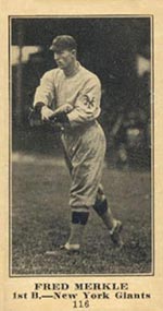 1915-1916 M101-5 Sporting News #116 Fred Merkle New York Giants