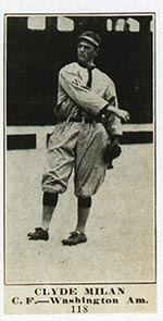 1915-1916 M101-5 Sporting News #118 Clyde Milan Washington (American)
