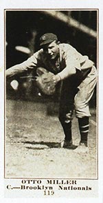 1915-1916 M101-5 Sporting News #119 Otto Miller Brooklyn (National)