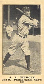 1915-1916 M101-5 Sporting News #130 J.A. Niehoff Philadelphia (National)