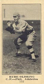 1915-1916 M101-5 Sporting News #132 Rube Oldring Philadelphia Athletics