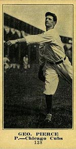 1915-1916 M101-5 Sporting News #138 Geo. Pierce (Pearce) Chicago Cubs