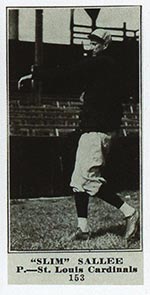 1915-1916 M101-5 Sporting News #153 “Slim” Sallee St. Louis Cardinals