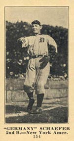 1915-1916 M101-5 Sporting News #154 “Germany” Schaefer New York (American)