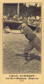 1915-1916 M101-5 Sporting News #157 Chas. Schmidt Boston Braves