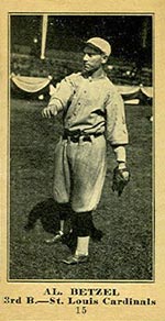1915-1916 M101-5 Sporting News #15 Al. Betzel St. Louis Cardinals