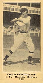 1915-1916 M101-5 Sporting News #168 Fred Snodgrass Boston Braves