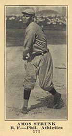 1915-1916 M101-5 Sporting News #173 Amos Strunk Philadelphia Athletics