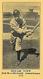 1915-1916 M101-5 Sporting News #183 Oscar Vitt Detroit (American)