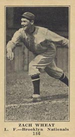 1915-1916 M101-5 Sporting News #186 Zach Wheat Brooklyn (National)