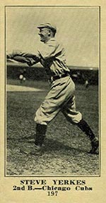 1915-1916 M101-5 Sporting News #197 Steve Yerkes Chicago Cubs