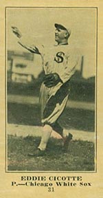 1915-1916 M101-5 Sporting News #31 Eddie Cicotte Chicago White Sox