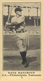 1915-1916 M101-5 Sporting News #9 Dave Bancroft Philadelphia (National)