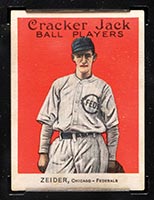 1915 E145-2 Cracker Jack #116 Rollie Zeider Chicago (Federal) - Front