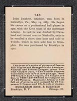 1915 E145-2 Cracker Jack #143 Jake Daubert Brooklyn (National) - Back
