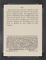 1915 E145-2 Cracker Jack #149 Hal Janvrin Boston (American) - Back