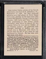 1915 E145-2 Cracker Jack #156 Jean Dubuc Detroit (American) - Back