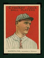 1915 E145-2 Cracker Jack #157 George Kaiserling Indianapolis (Federal) - Front