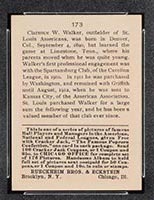 1915 E145-2 Cracker Jack #173 Tilly Walker St. Louis (American) - Back