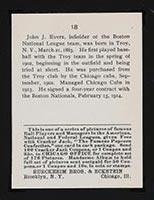1915 E145-2 Cracker Jack #18 Johnny Evers Boston (National) - Back