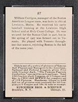 1915 E145-2 Cracker Jack #27 Bill Carrigan Boston (American) - Back