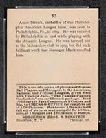 1915 E145-2 Cracker Jack #33 Amos Strunk Philadelphia (American) - Back