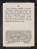 1915 E145-2 Cracker Jack #35 Harry Hooper Boston (American) - Back