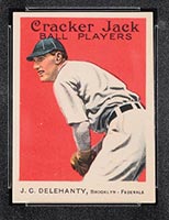1915 E145-2 Cracker Jack #81 Jim Delehanty (Delahanty) Brooklyn (Federal) - Front