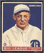 1933 Goudey #100 George Uhle Detroit Tigers - Front