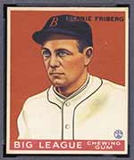 1933 Goudey #105 Bernie Friberg Boston Red Sox - Front
